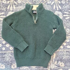 The Children's Place Boys Green Quarter-Zip Knit Sweater